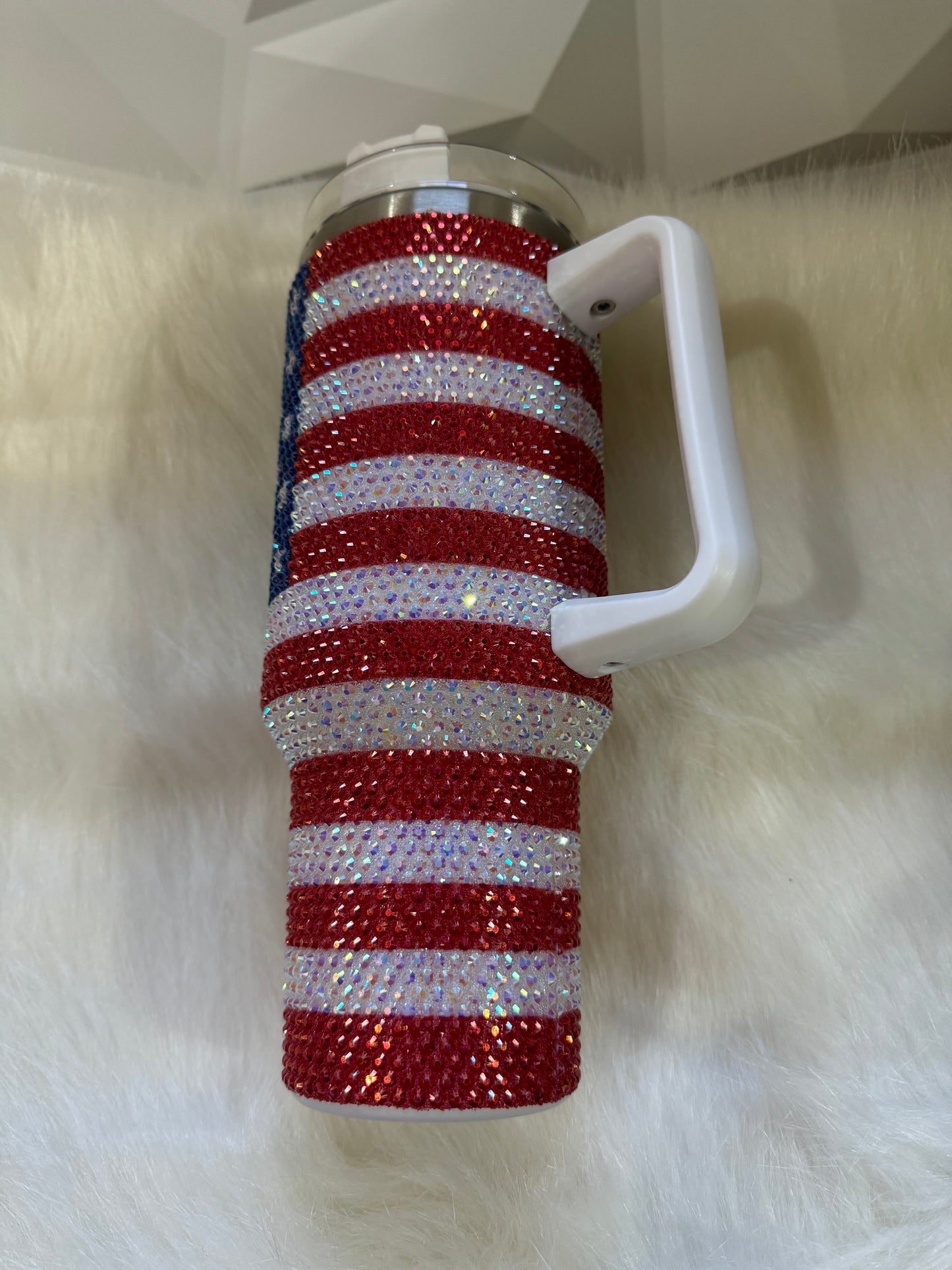 40oz Patriotic Bling Stainless Steel Tumbler Double insulated