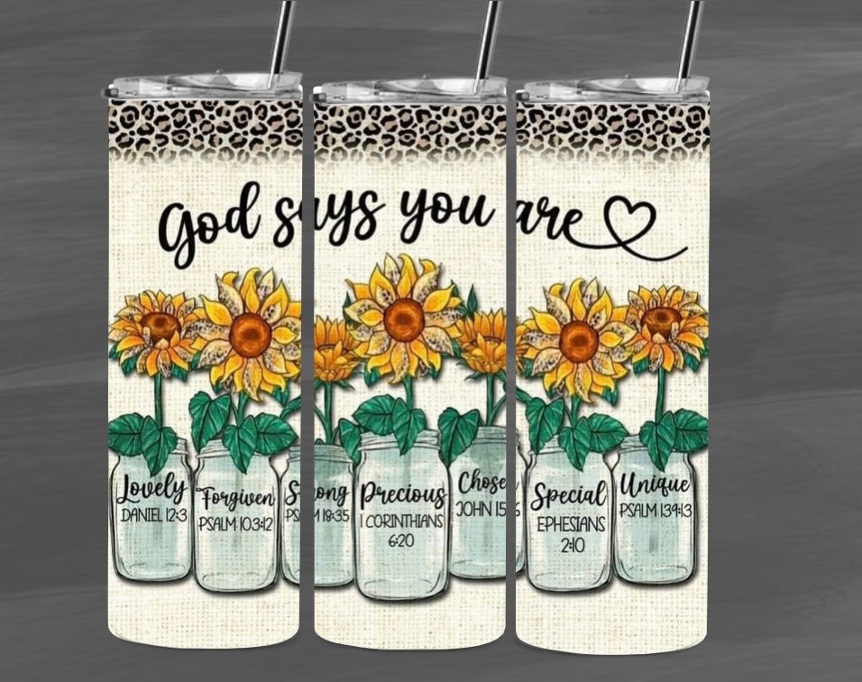 20oz Skinny Tumbler Lid & Straw in box Any Design