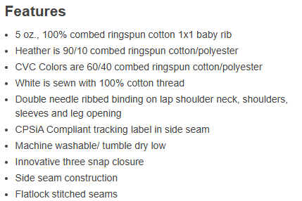 Infant Onesies NB thru 24M