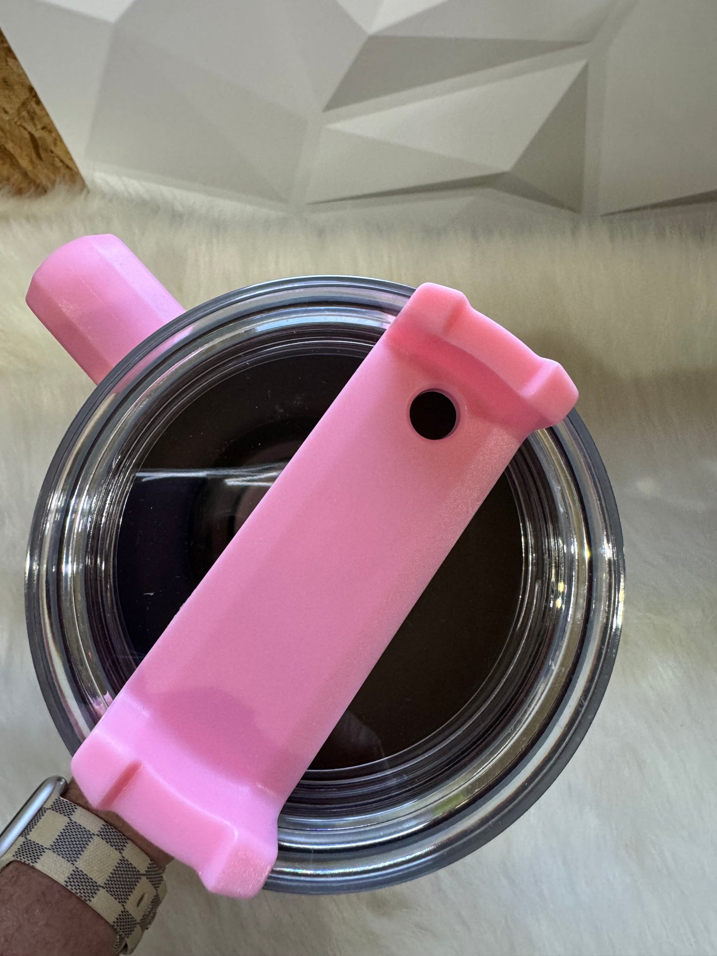 40oz Bling Pink Ribbon Stainless Steel Tumbler Double insulated