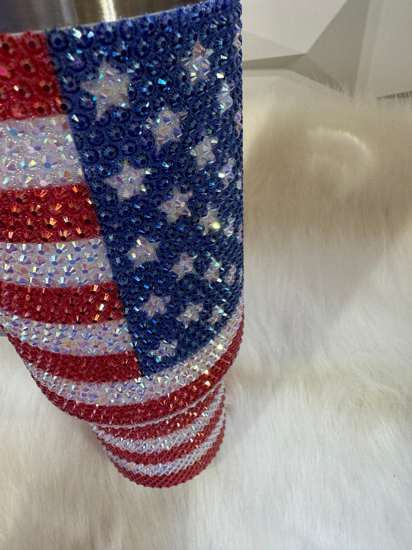 40oz Patriotic Bling Stainless Steel Tumbler Double insulated