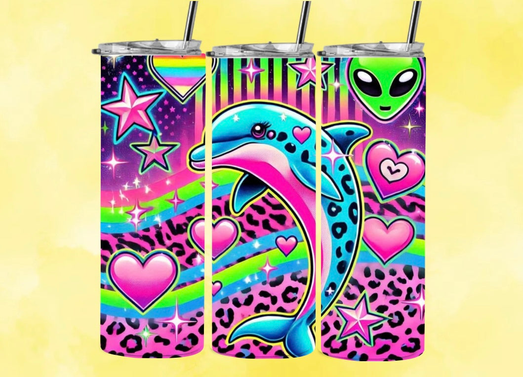 20oz Skinny Tumbler Lid & Straw in box Any Design